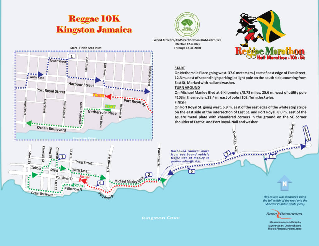 Reggae 10K Certification Course Map 2025 R