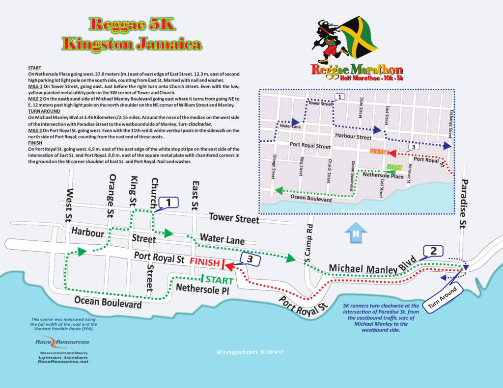 Reggae 5K Course Map 2025
