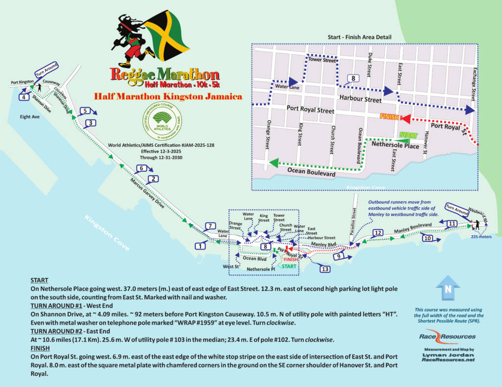 Reggae Half Marathon Certification Course Map 2025-5